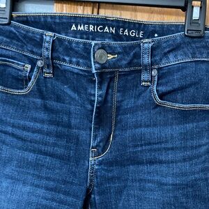 American Eagle Outfitters Women's Dark Blue High Rise Jeans